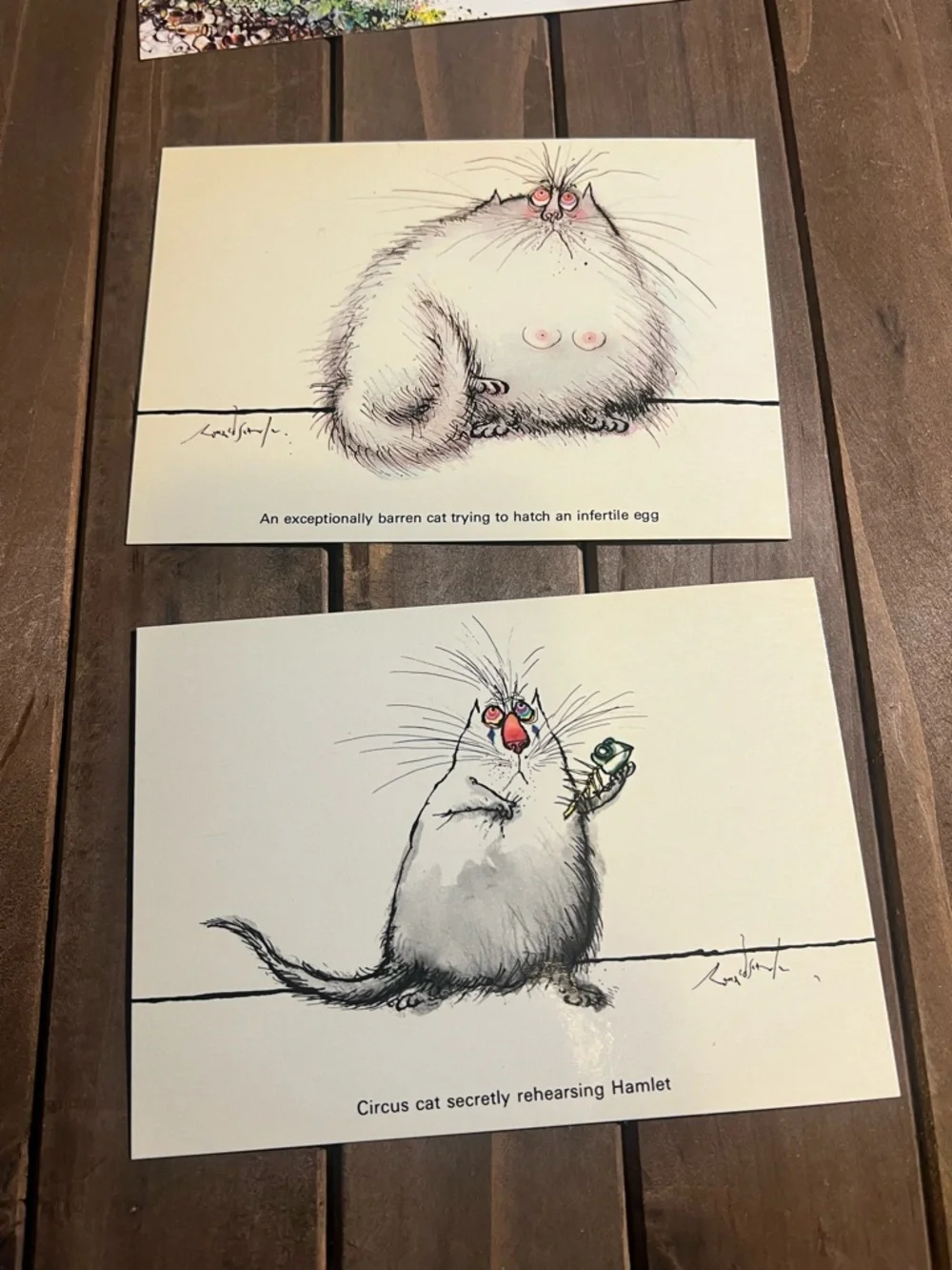 Lot 4 Vintage Ronald Searle Art Postcards By Camden Graphics 1980s Unused